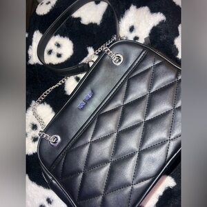 Black Quilted Chain Shoulder Bag